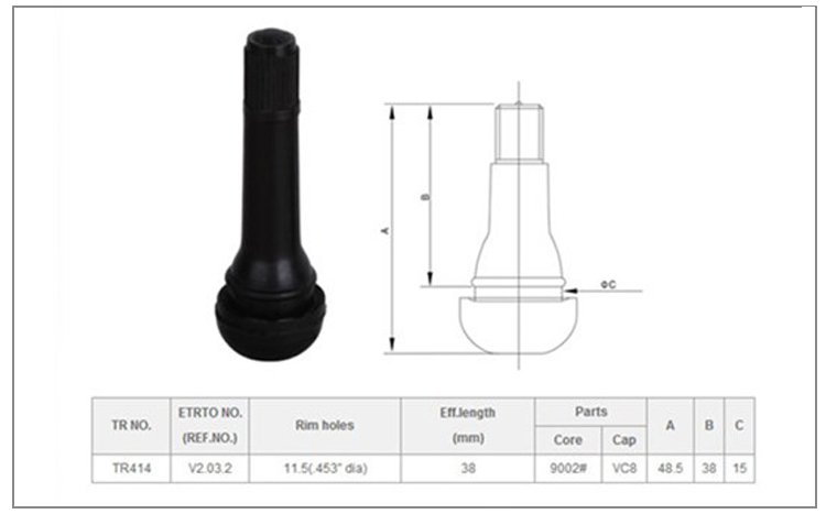 Tire valve tr414