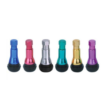 Colorful Aluminum Sleeve&Caps Rubber Tire Valves TR413AC