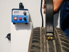 What is a tire grooving machine used for?