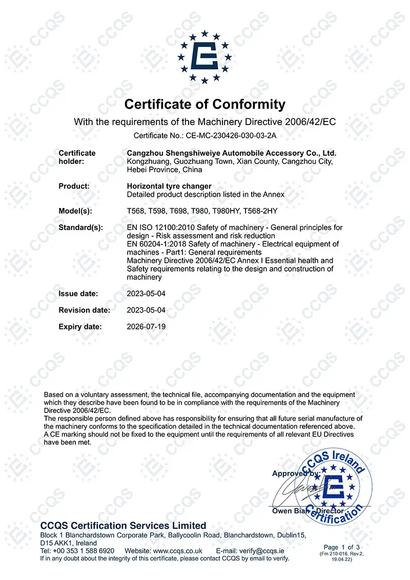 CE certified tire changer for truck