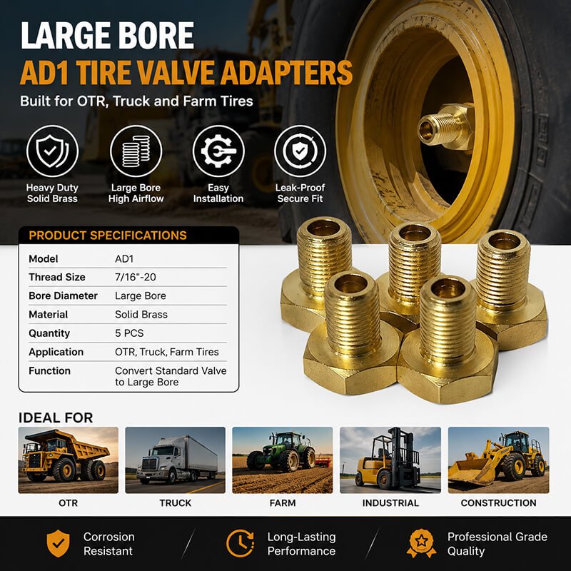 Large Bore AD1 Tire Valve